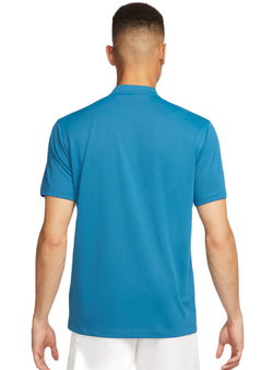 Мужское теннисное поло Nike Court Dri-Fit Blade Solid Polo - industrial blue/white