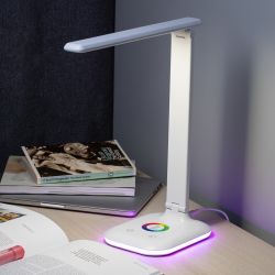 Настольный светильник ЭРА NLED-502-11W-W светодиодный с RGB ночником белый
