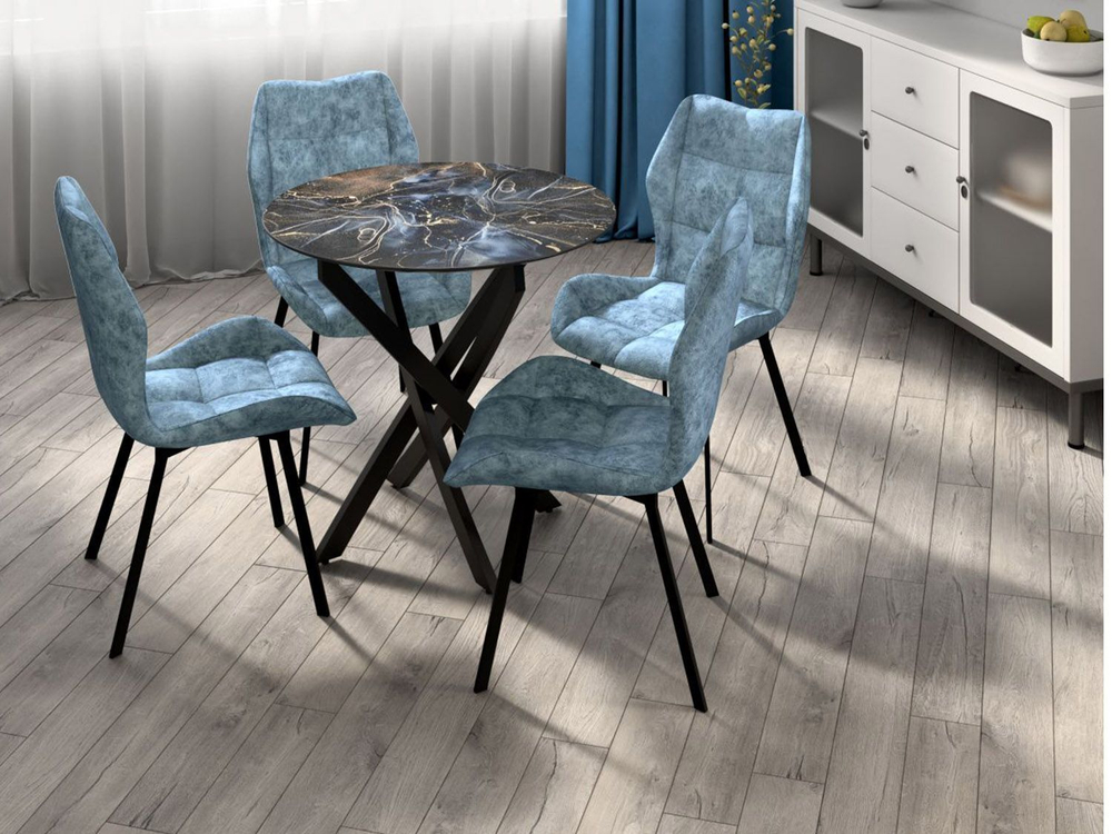 Столовая группа Рим-Монако СМ-5 ноги прямоугольные черные