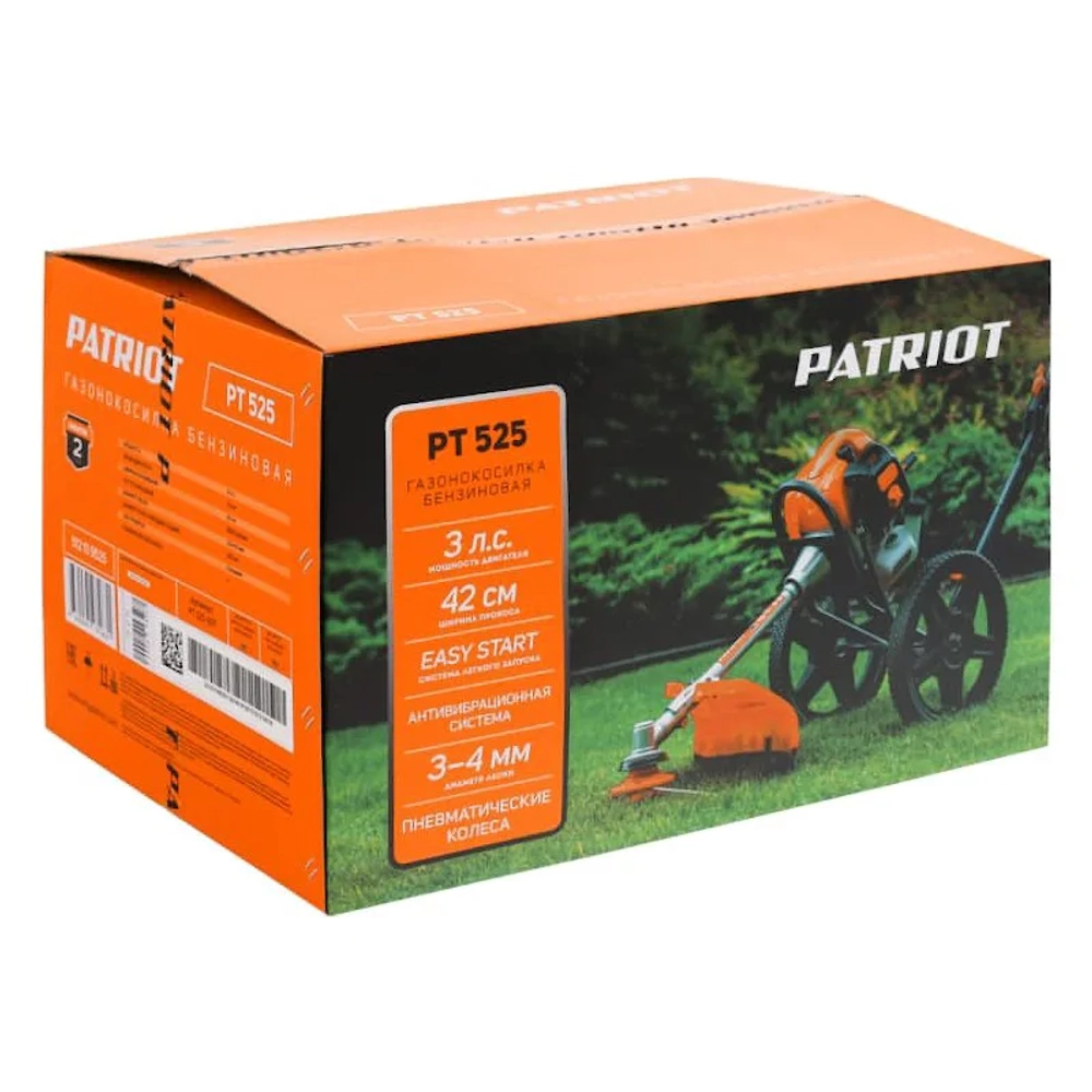 Колесный триммер PATRIOT PT 525 2-х тактный 3 л.с., захват 420 мм, 512109525