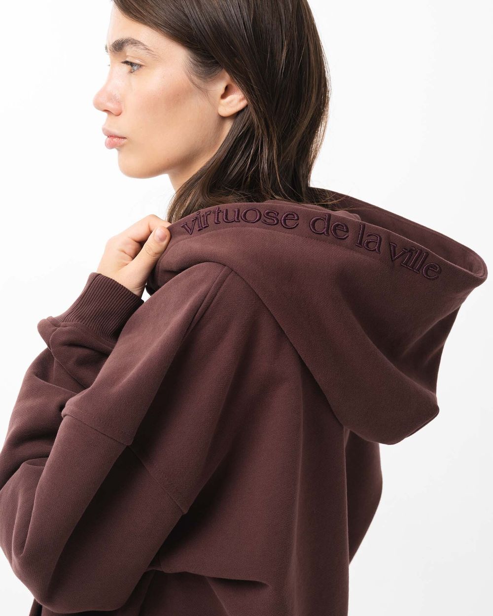 Худи Bruler d'Amour Zip Virtuose de la ville коричневый