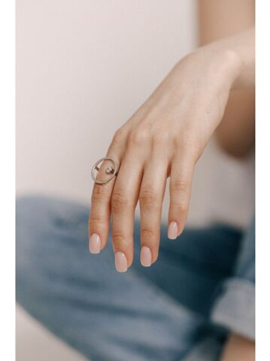 Кольцо "Сфера" из серебра с фианитом