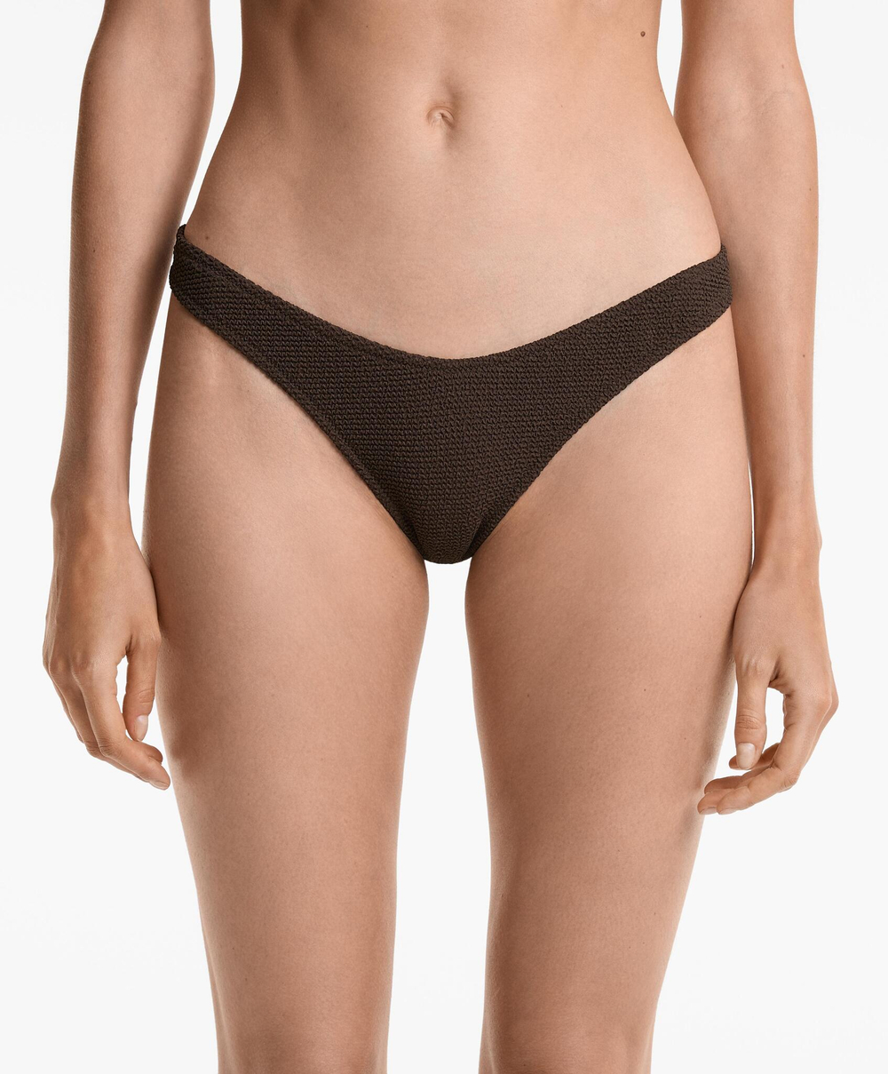 OYSHO Бразильские плавки-бикини с U-образным вырезом, шоколадный