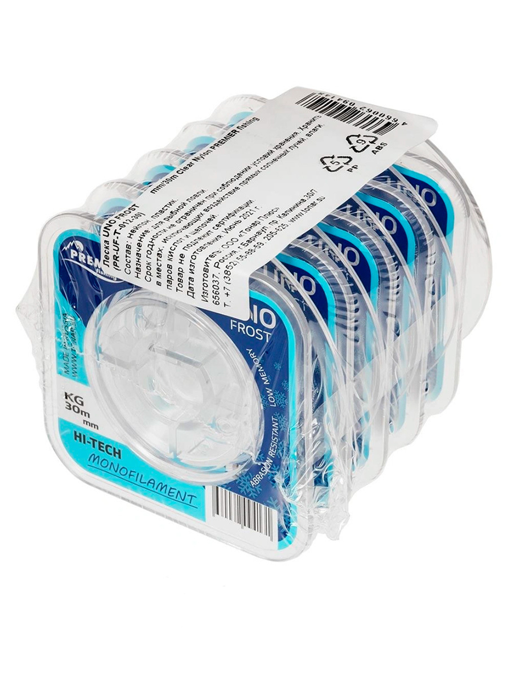 Леска для рыбалки Premier Fishing UNO FROST Clear Nylon 0,10mm/30m (PR-UF-T-010-30)