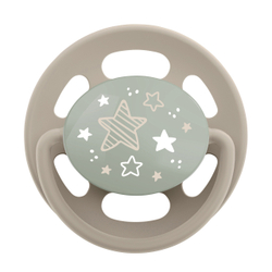 NIP Соска пустышка, латекс "Cherry Green Night", размер 1 (0-6) фиолетовый/коричневый