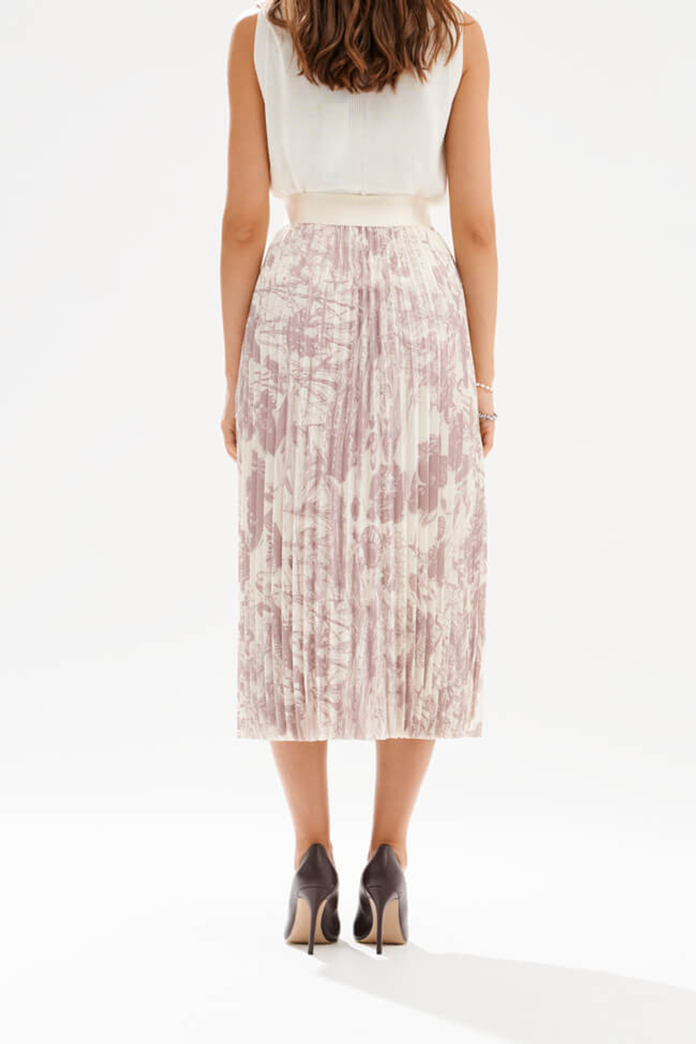 4942 Юбка женская (кофейно-молочный принт)