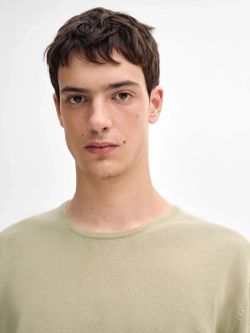 Massimo Dutti Свитер с круглым вырезом, зеленый