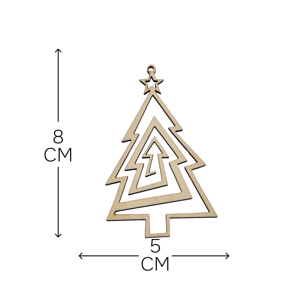 Подарочный набор игрушек на новогоднюю елку, деревянные
