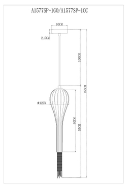 Подвесной светильник Arte Lamp A1577SP-1GO