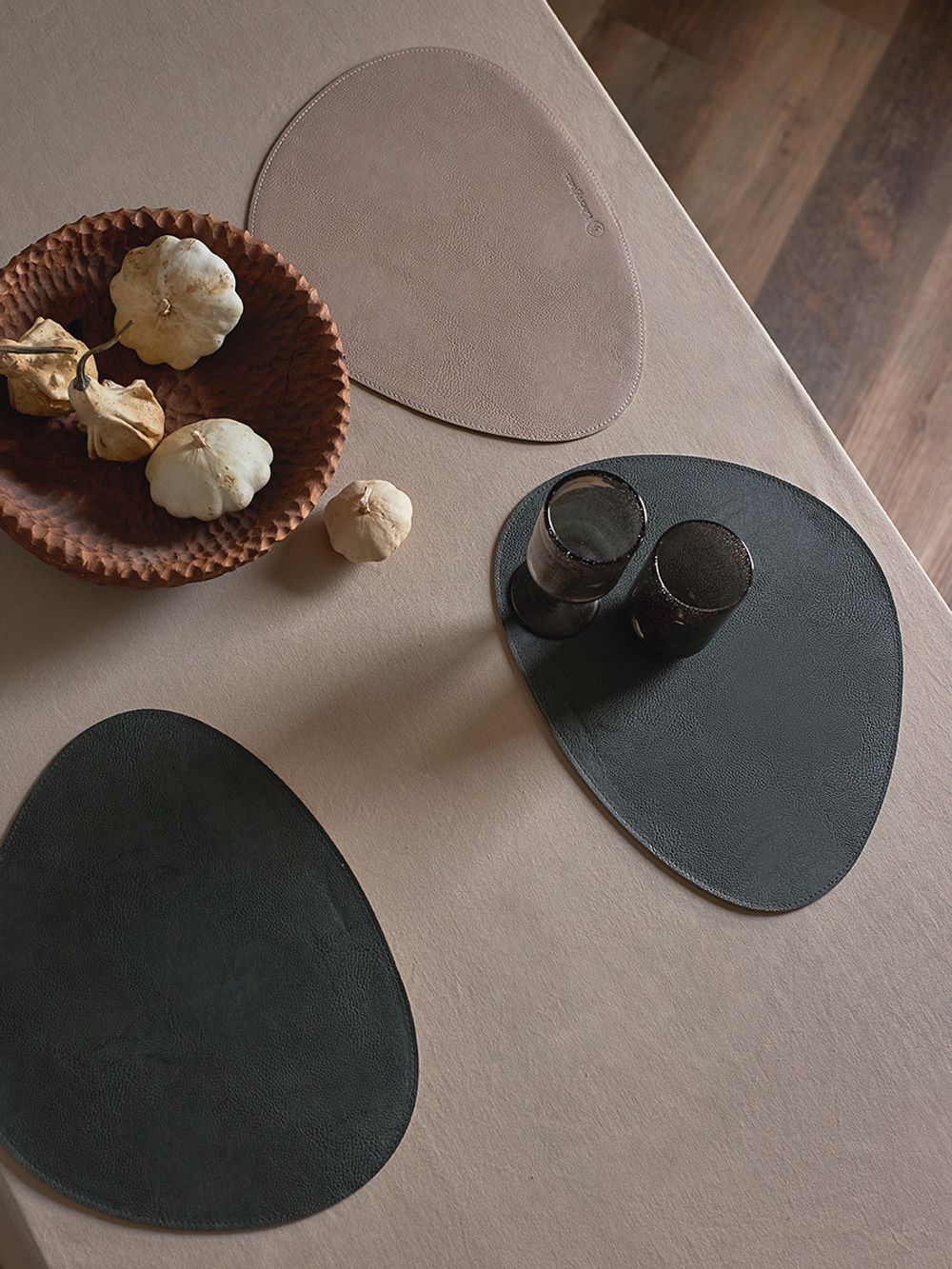 Набор из 2-х двухсторонних сервировочных салфеток Drop, 33х41 см, зеленый/бежевый