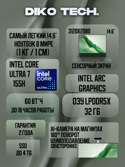 Ноутбук Honor MagicBook Art 14 Oled Ultra 7 / 32 / 1Tb / Green