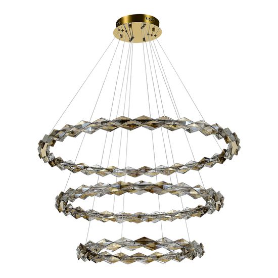 SL6009.203.03 Люстра подвесная ST-Luce Золотистый/Прозрачный,Янтарный LED 1*75W 3000K DIAMANTA