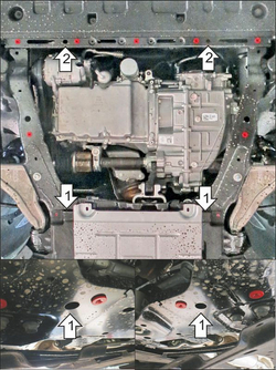 Защита стальная 2 мм двигателя и кпп для Ford Mondeo Motodor.70703