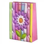 Пакет подарочный бумажный Alingar, (XL) 31х40х12 см, вертикальный, "Объемные цветочки", матов. ламинация, эффект 3D, ассорти