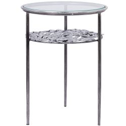 Столик декоративный Monstera Deliciosa (Монстера) Античное серебро