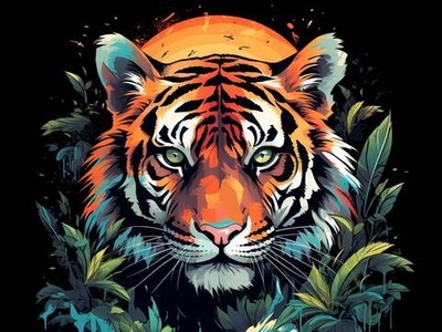 Картина по номерам 30х40см. "Притаившийся тигр" (арт. Х-7100)