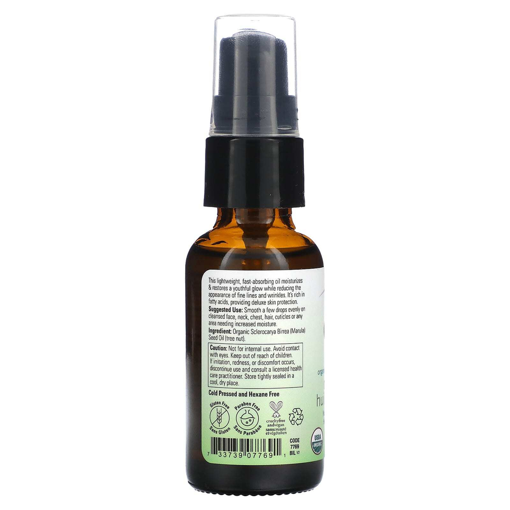 NOW Foods, Solutions, сертифицированное органическое 100% чистое масло марулы, 30 мл (1 жидк. унц.)