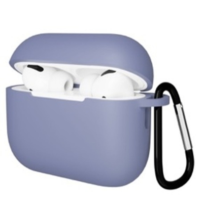 Чехол Gurdini с карабином, покрытие софт-тач для Airpods Pro 3 (Лавандовый)