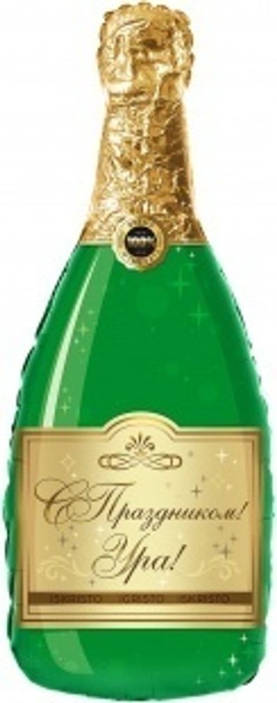 К Фигура, Бутылка Шампанское, С Праздником, 37&quot;/94 см, 1 шт.