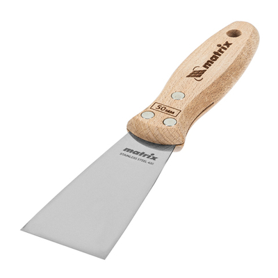 Шпательная лопатка из нержавеющей стали, 50 мм, буковая рукоятка, EFP Matrix