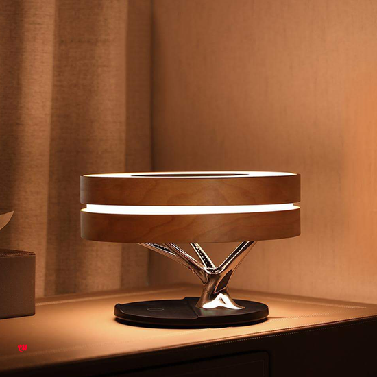 Умный светильник HomeTree Dawn (YT-M1601-B3) с беспроводной зарядкой и колонкой (Brown)