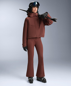 OYSHO Водонепроницаемые расклешенные эластичные брюки SKI с высокой посадкой, терракотовый