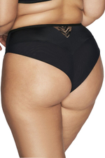 Трусики-бразилиана со средней линией талии Goddess (Размер: XXXL) (Цвет: черный)