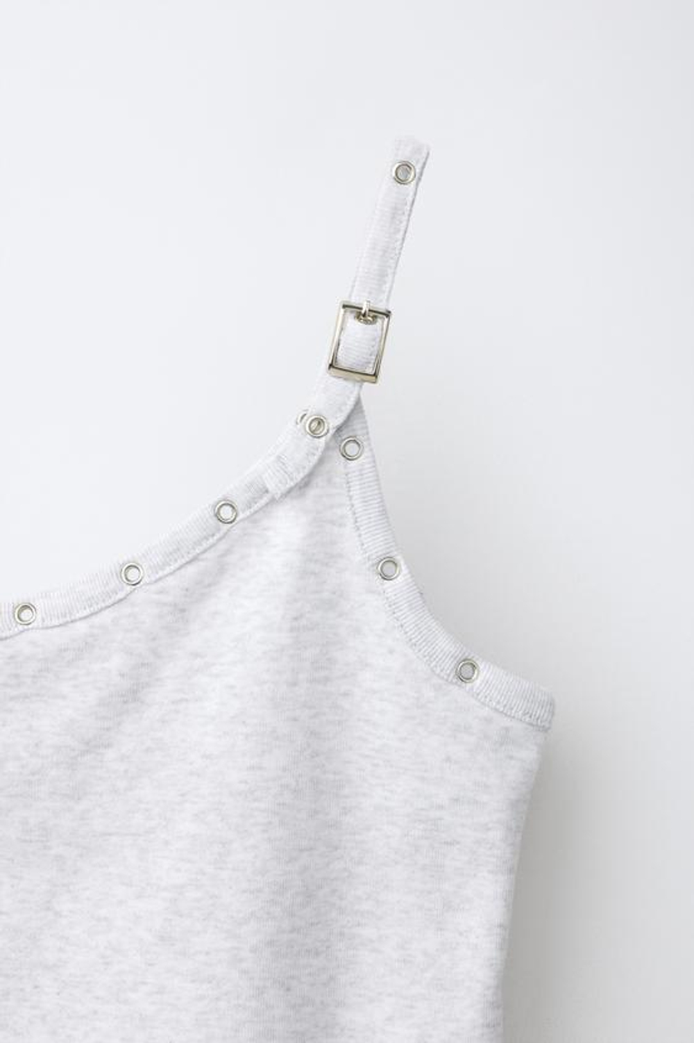 ZARA ТОП АСИММЕТРИЧНОГО КРОЯ С ПРЯЖКАМИ, СЕРЫЙ МЕЛАНЖ