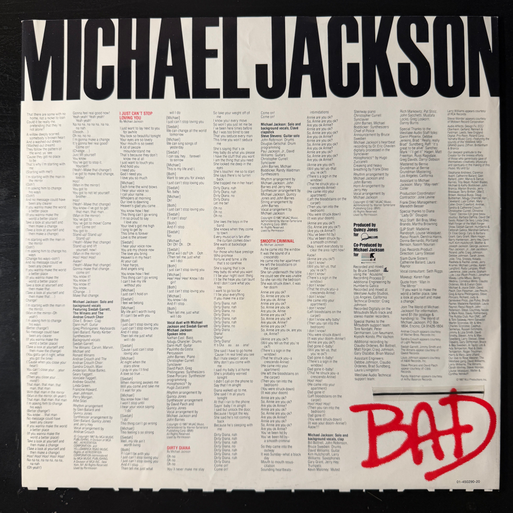 Michael Jackson - Bad (Голландия 1987г.)