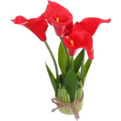 Цветочная композиция «Весенняя рапсодия» 15*30см Каллы красные