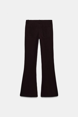 ZARA БРЮКИ FLARE С НИЗКОЙ ПОСАДКОЙ, КОРИЧНЕВЫЙ