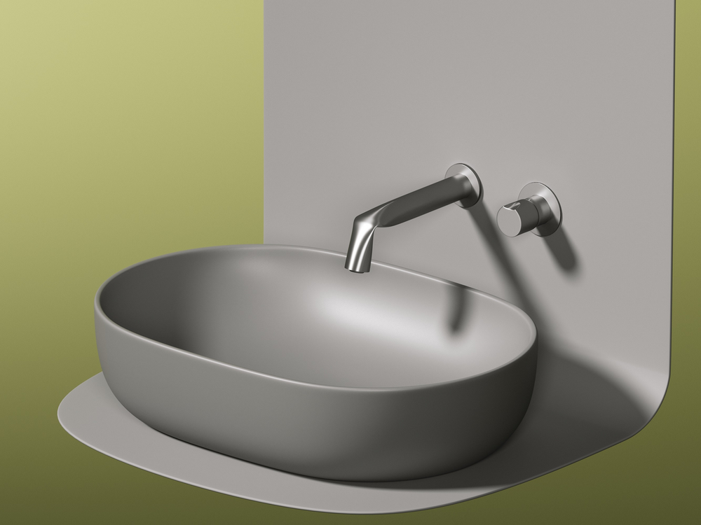 Умывальник чаша накладная овальная (цвет Антрацит Матовый) Element 600x415x135мм