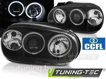 Передние фары Angel Eyes для Volkswagen Golf IV (97-03) CCFL Black
