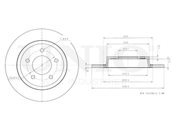 Диск тормозной задний UNIO BRD-20255