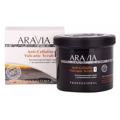 Антицеллюлитный скраб с вулканической глиной ANTI-CELLULITE VULCANIC SCRUB, 550 мл ARAVIA Organic