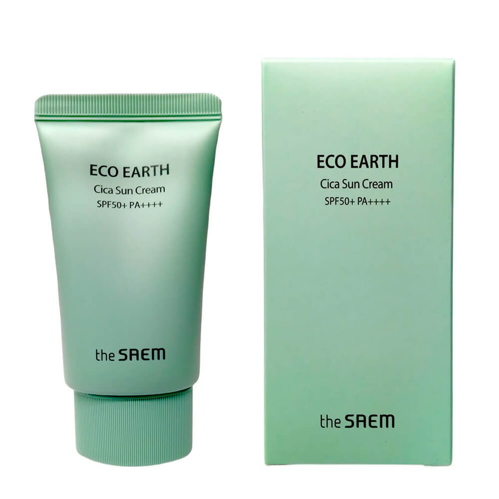 Солнцезащитный крем для чувствительной кожи The Saem Eco Earth Cica Sun Cream SPF 50+ PA++++