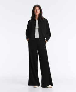 Oysho Широкие брюки из мягкого модала с прострочкой по краю, черный