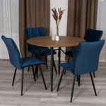 Стул обеденный Bari LT, велюр, Dark blue (темно-синий), 41х55х89 см