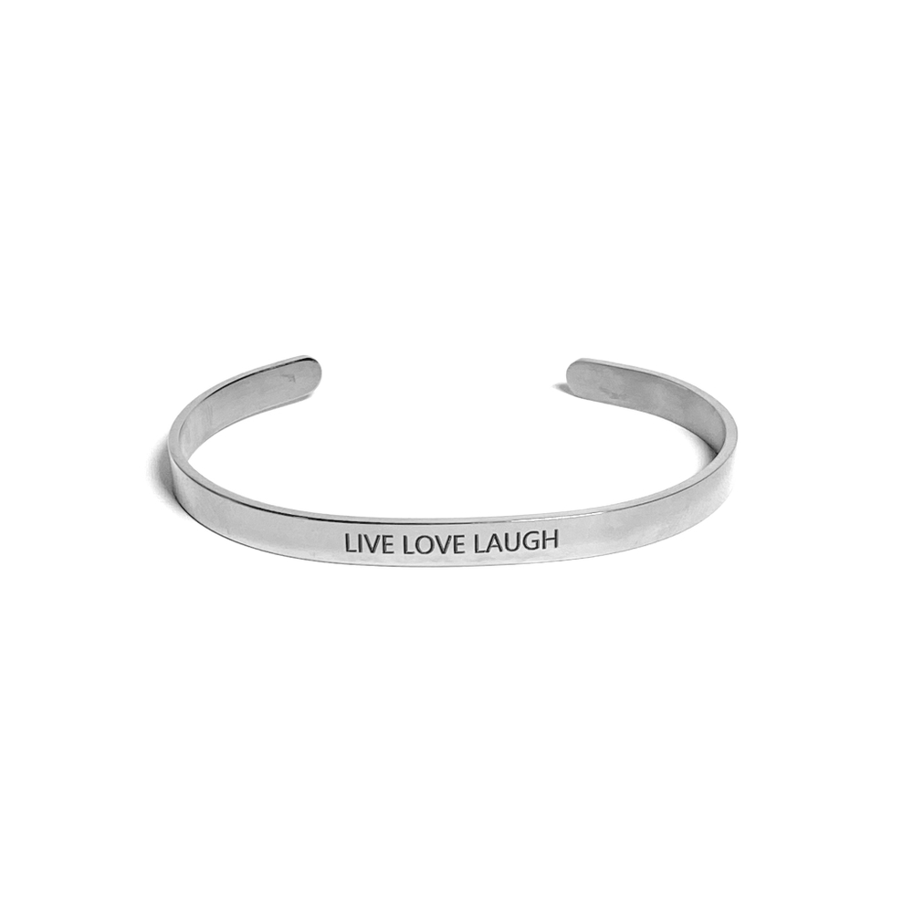 Мотивационный браслет Live Love Laugh Silver