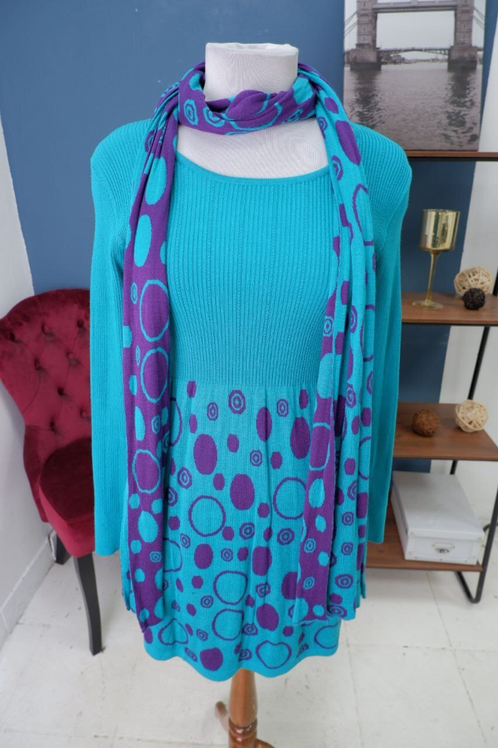 Платье Real с шарфом 44 размер