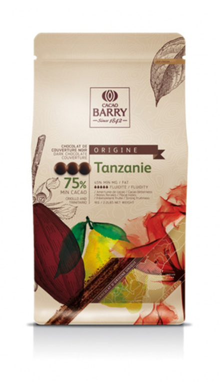 Шоколад Cacao Barry TANZANIE 75% Черный кувертюр (Пакет 1 кг)