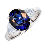 Кольцо с сапфиром и бриллиантами, R0020-01/1