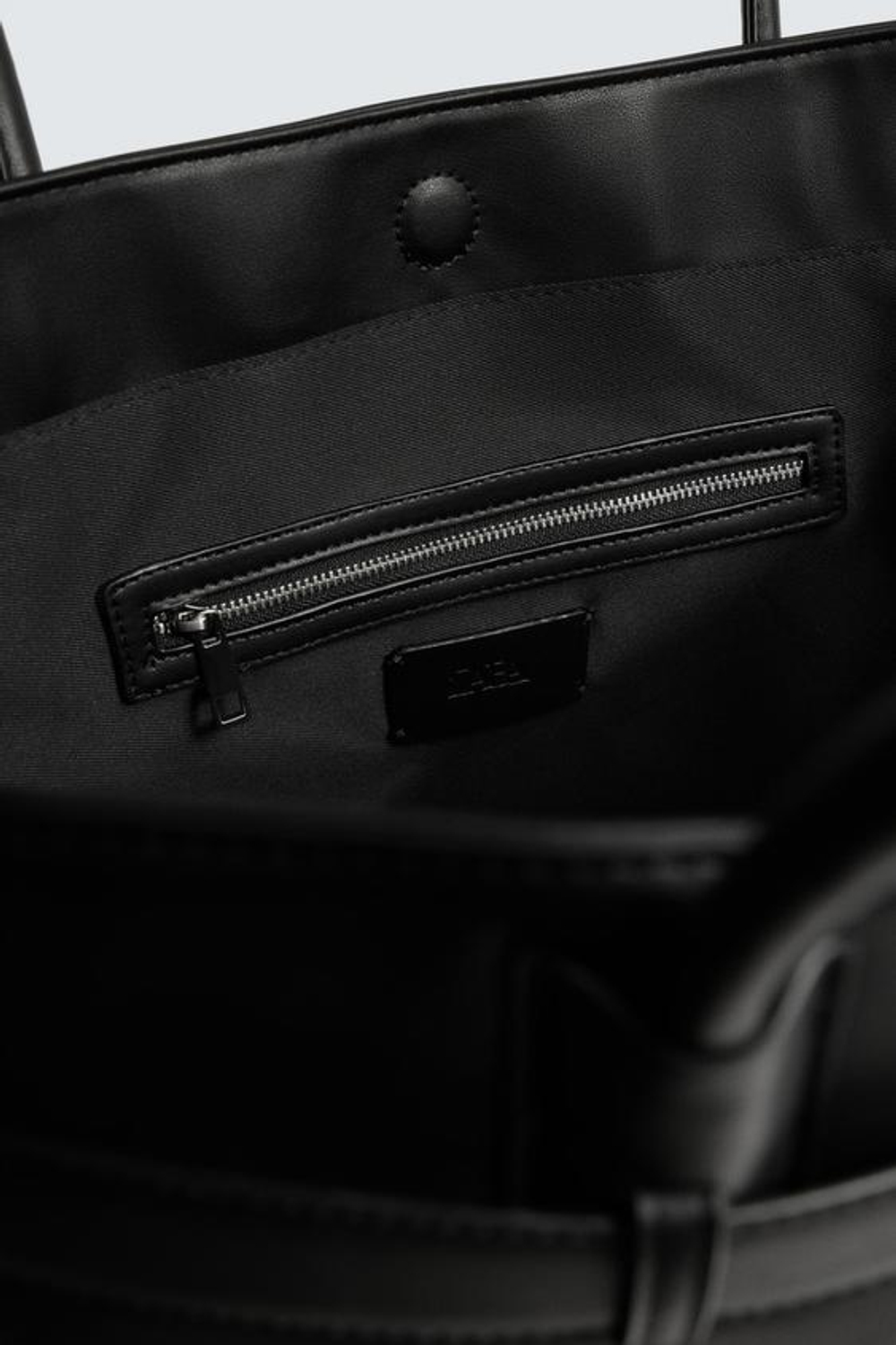 ZARA СУМКА-ШОПЕР С РЕМНЕМ, ЧЕРНЫЙ