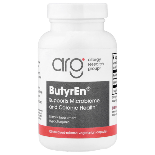 Allergy Research Group, ButyrEn®, 100 вегетарианских капсул с отсроченным высвобождением (200 мг в 1 капсуле)