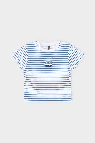 фуфайка  для мальчика  КР 302020/синяя полоска на белом