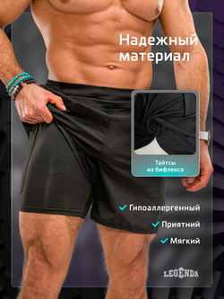 Шорты с легинсами тренировочные Legenda Gym черный