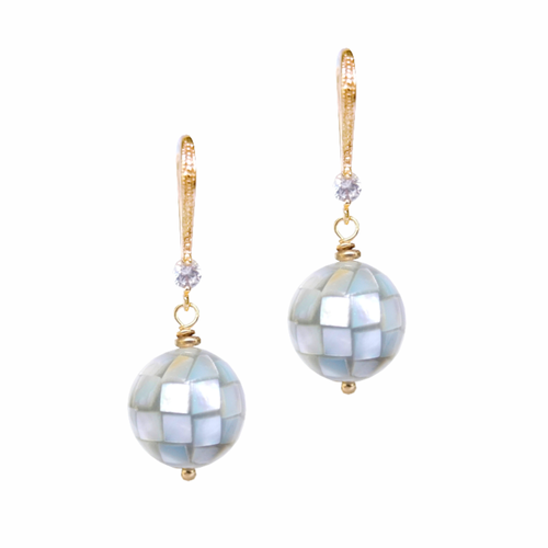 серьги с голубым перламутром