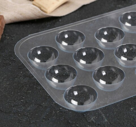 Форма для шоколада полусфера 3см -пластик