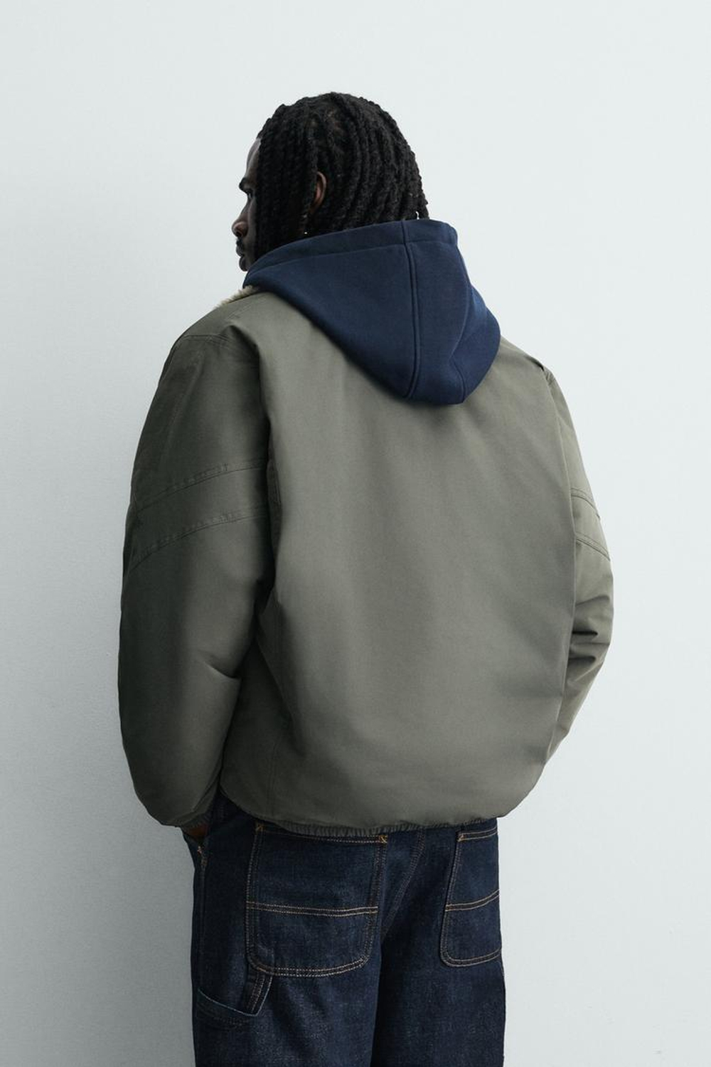 ZARA КОМБИНИРОВАННАЯ КУРТКА ИЗ ВЫСОКОТЕХНОЛОГИЧНОЙ ТКАНИ, ХАКИ