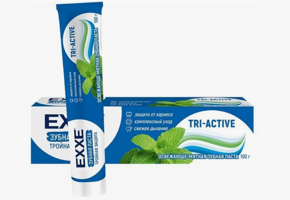 EXXE Зубная паста Тройная защита tri-active, 100г (24)
